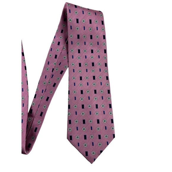 Zianetti Men's Handmade 100% Silk Tie Necktie Multicolor Floral Geometric NWT - Picture 3 of 9